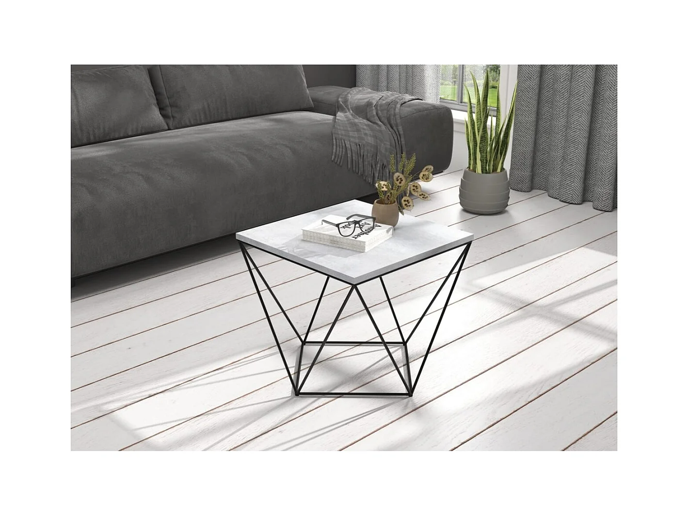 Table Casse Dana/Contreplaqué/Métal/Gris