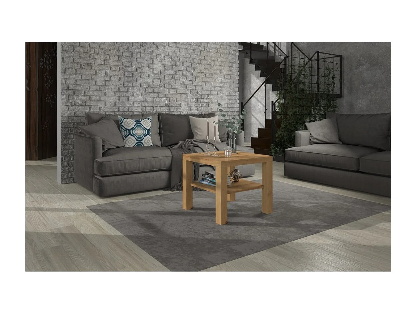 Tavolino Ben/Compensato/Marrone