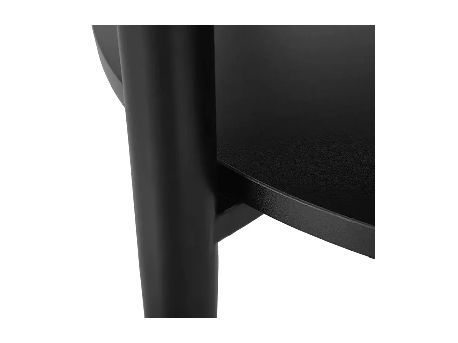 Table basse blanc effet marbre et noir 2 étages 80 cm ZENIX