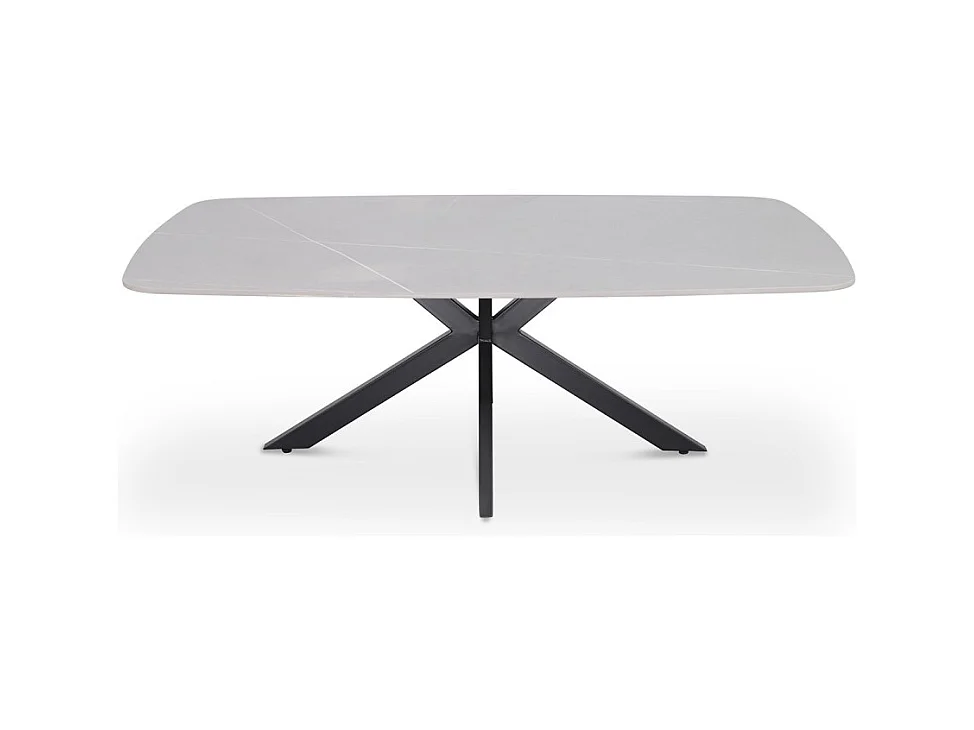 Mesa de Centro ARVENA – Mesa de Centro Retangular 130x70 cm – Pedra Cinza & Metal – Design Contemporâneo e Refinado