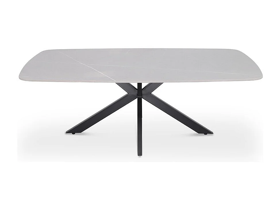 Table basse ARVENA – Table basse rectangulaire 130x70 cm – Pierre grise & métal – Design contemporain et raffiné