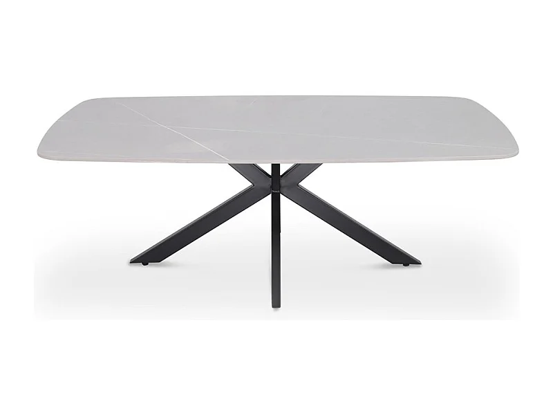 Table basse ARVENA – Table basse rectangulaire 130x70 cm – Pierre grise & métal – Design contemporain et raffiné