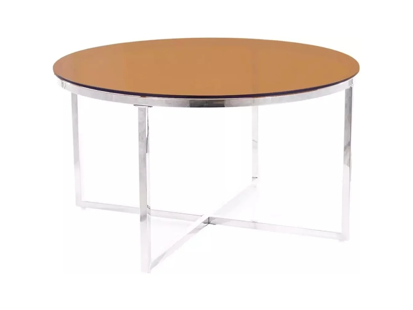 Couchtisch Crystal/Edelstahl/Glas/Grau