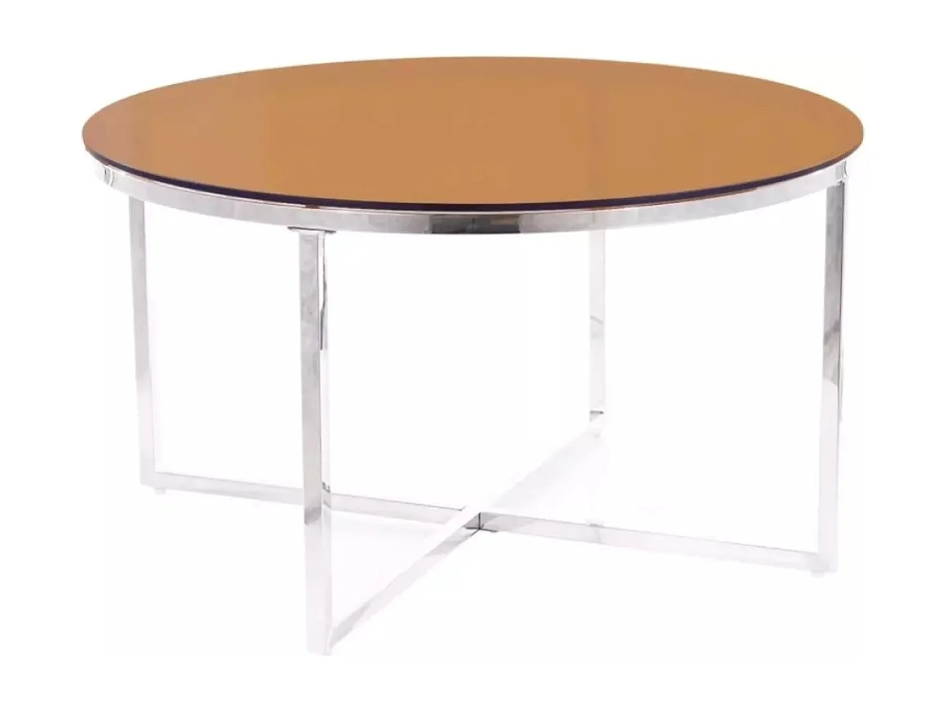 Tavolino da caffè Crystal/Acciaio inox/Vetro/Grigio