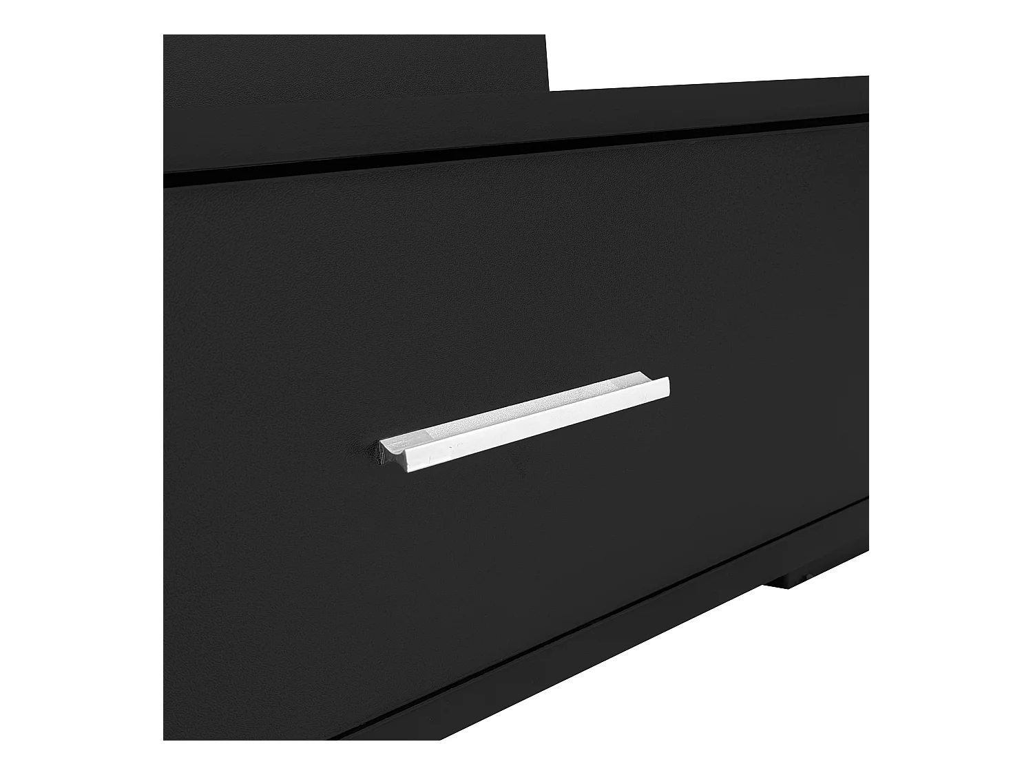 Table basse noir - avec 2 tiroirs et plateau relevable hydraulique - éclairage LED - pour salon et salle à manger