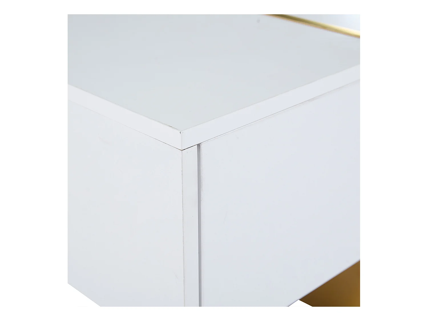 Table basse de salon - 100 x 50 x 35 cm - avec 4 tiroirs - table d'appoint pour petit appartement - MDF - blanc