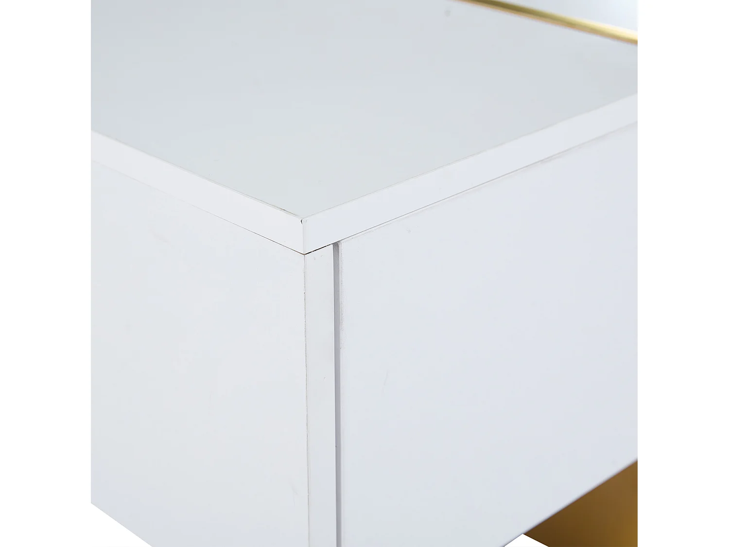 Table basse de salon - 100 x 50 x 35 cm - avec 4 tiroirs - table d'appoint pour petit appartement - MDF - blanc