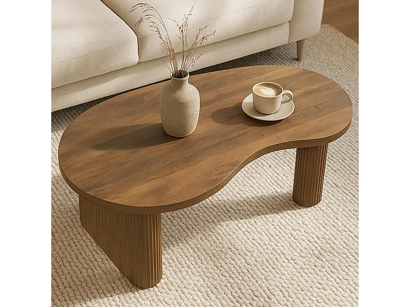 Couchtisch MCW-O29, Holzoptik braun