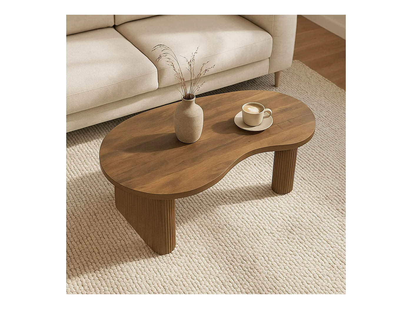 Couchtisch MCW-O29, Holzoptik braun