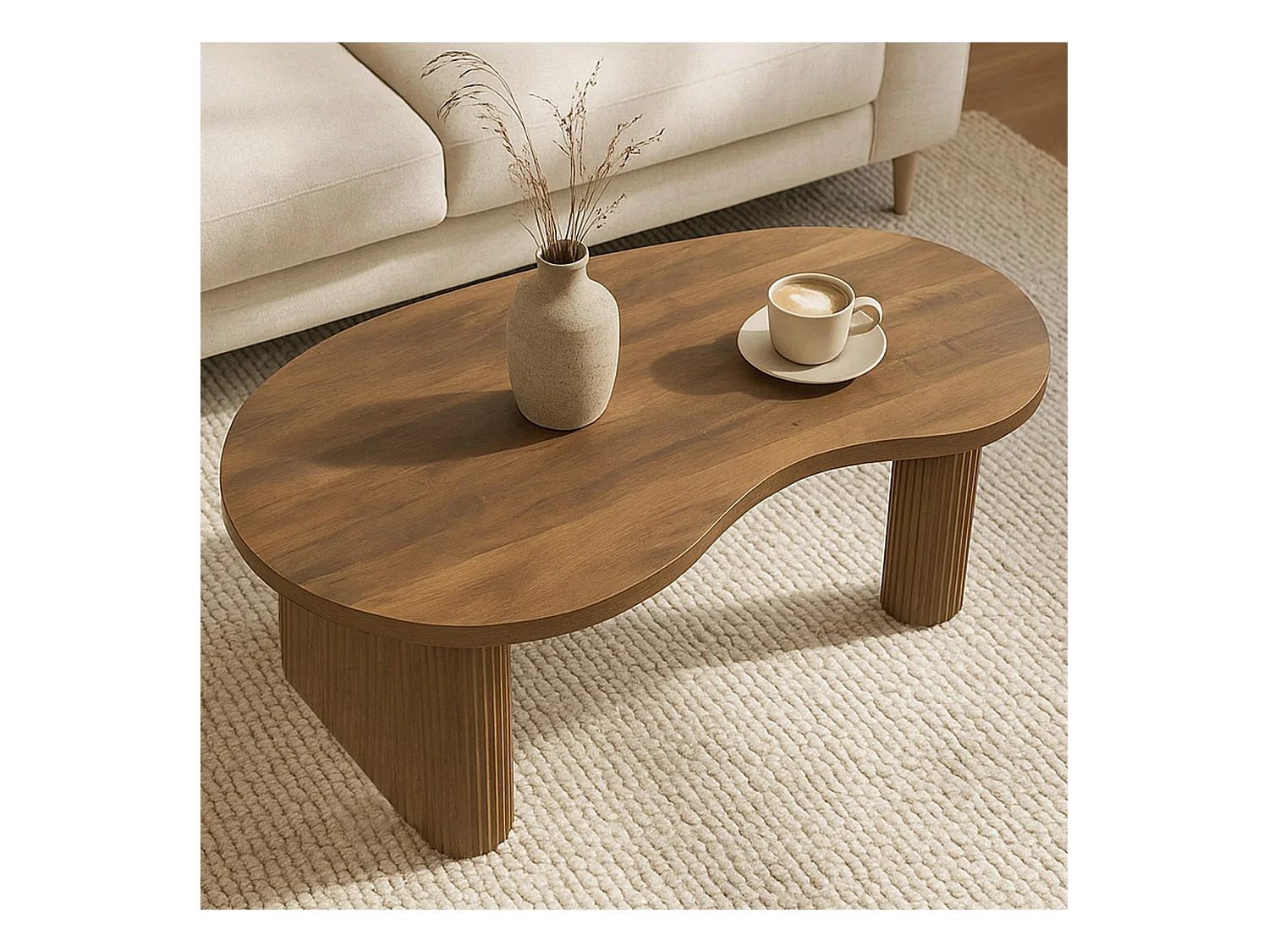 Table basse MCW-O29,  imitation bois brun