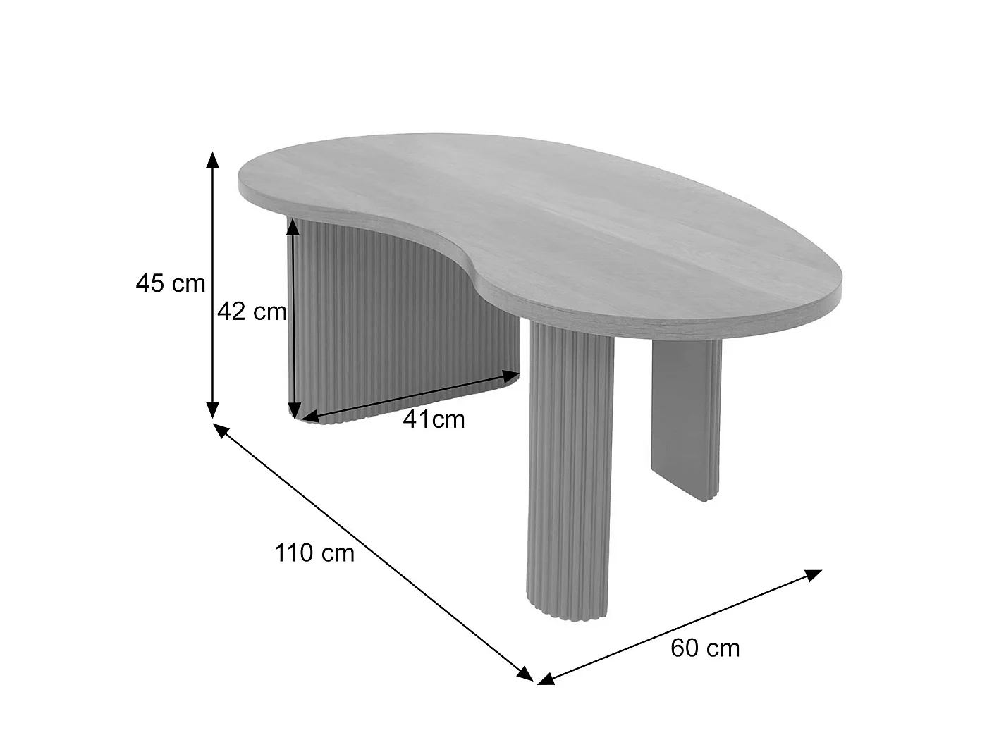 Couchtisch MCW-O29, Holzoptik braun