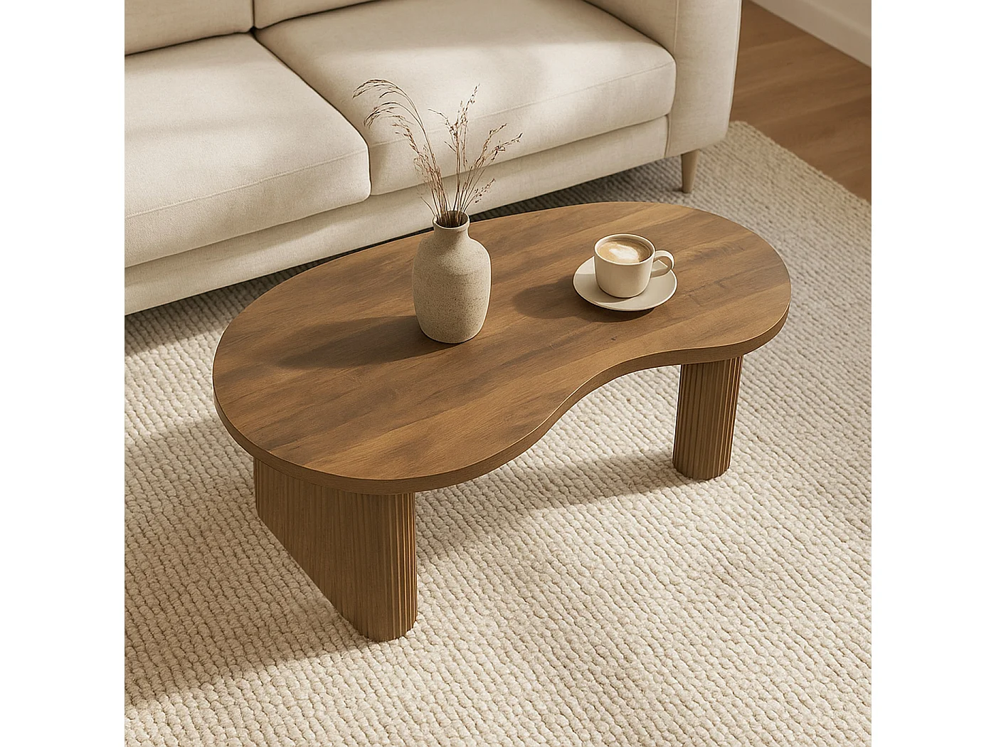 Couchtisch MCW-O29, Holzoptik braun