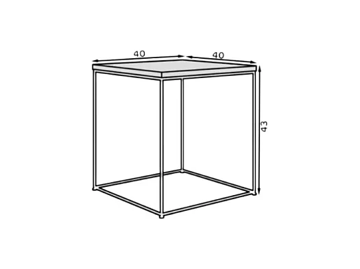 Table de canapé Arina/Métal/Contreplaqué/Noire