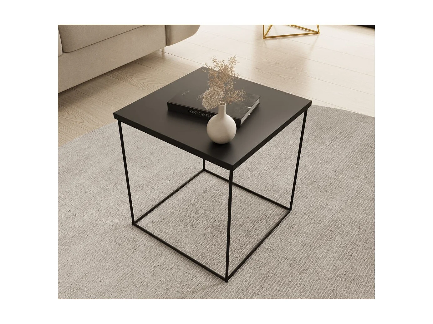 Table de canapé Arina/Métal/Contreplaqué/Noire