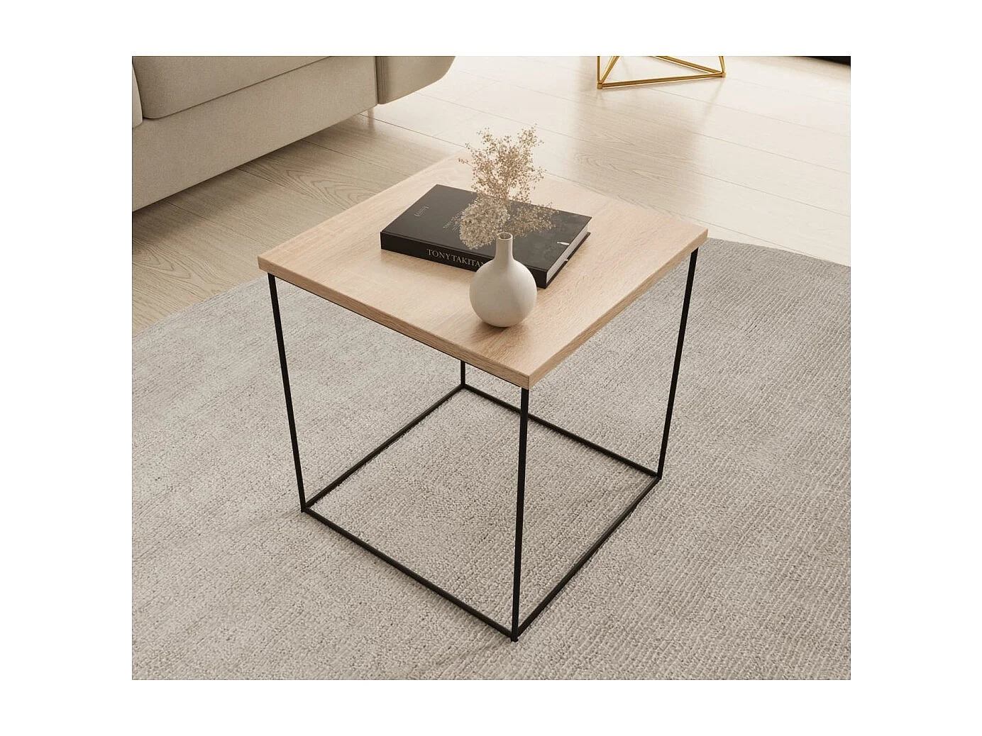 Table de canapé Arina/Métal/Contreplaqué/Brun