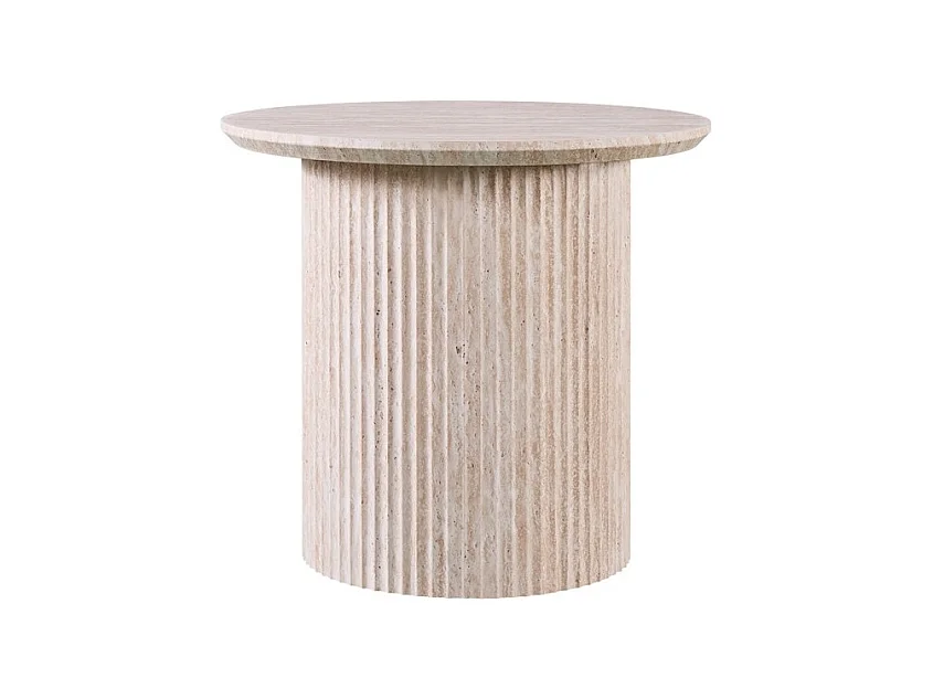 Mesa baja VAGOS – Color roble claro – Mesa baja redonda Ø50 cm – MDF – Diseño moderno y natural