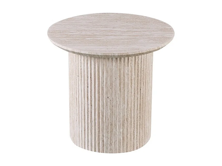 Mesa baja VAGOS – Color roble claro – Mesa baja redonda Ø50 cm – MDF – Diseño moderno y natural