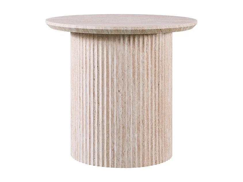Table basse VAGOS – Coloris chêne clair – Table basse ronde Ø50 cm – MDF – Design moderne et naturel