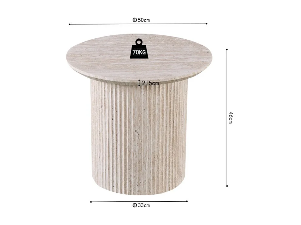 Table basse VAGOS – Coloris chêne clair – Table basse ronde Ø50 cm – MDF – Design moderne et naturel