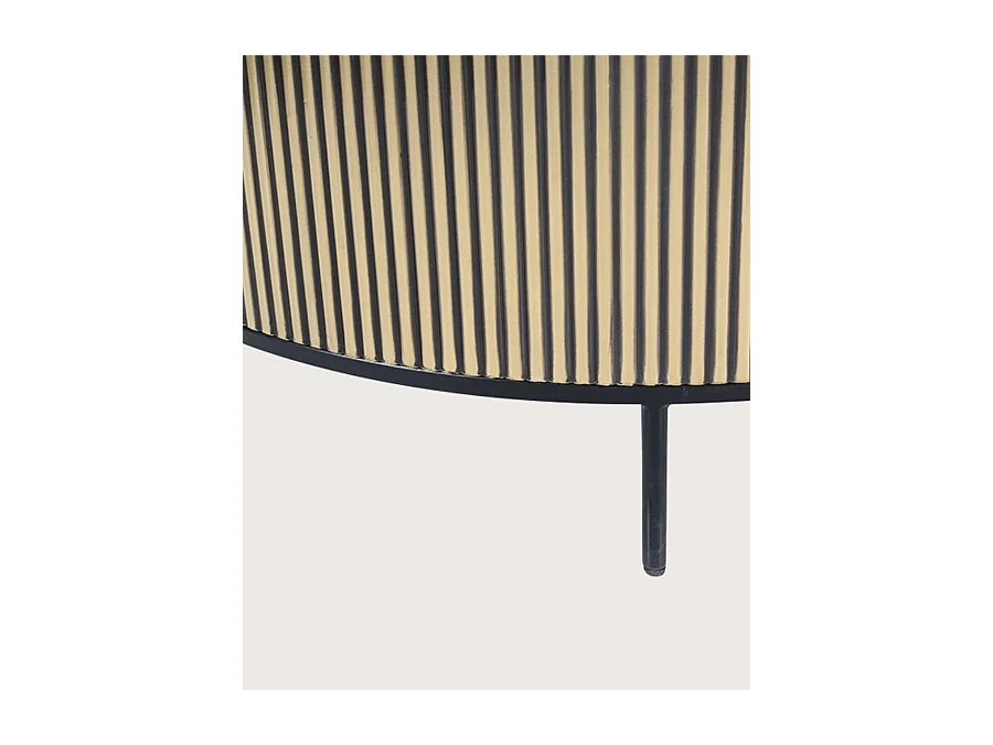 Glory - Table basse finition laiton vieilli avec plateau en marbre noir