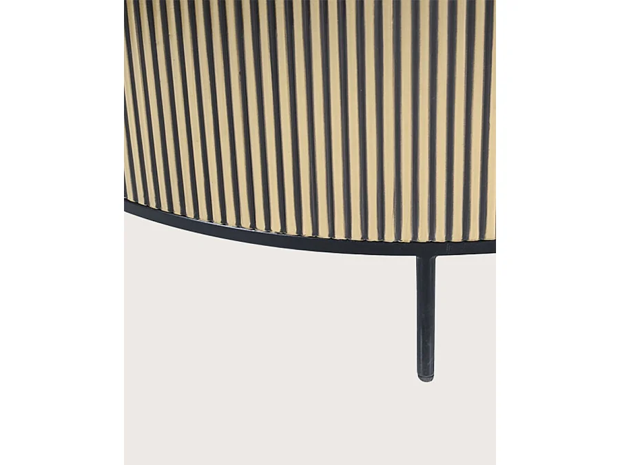 Glory - Table basse finition laiton vieilli avec plateau en marbre noir