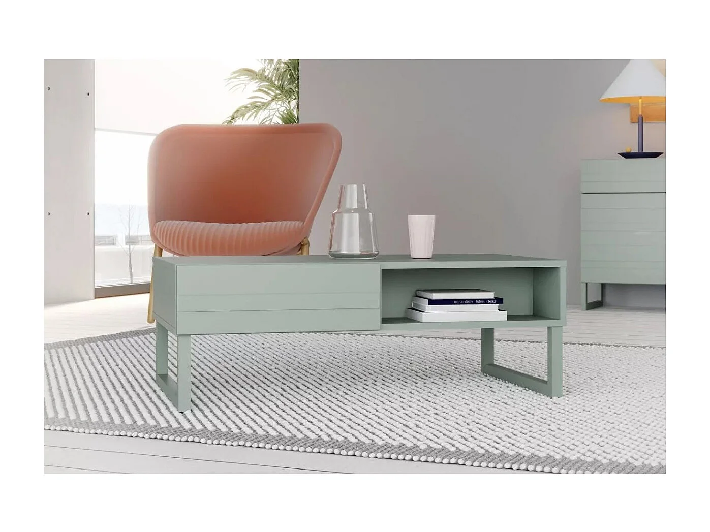 Couchtisch Britania/Sperrholz/Metall/Grün