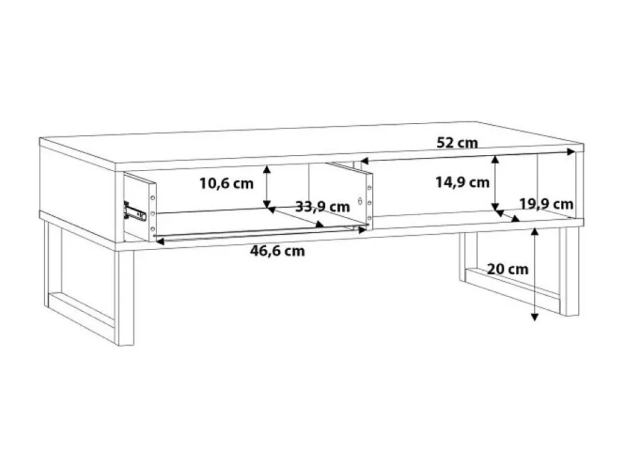 Couchtisch Britania/Sperrholz/Metall/Grün