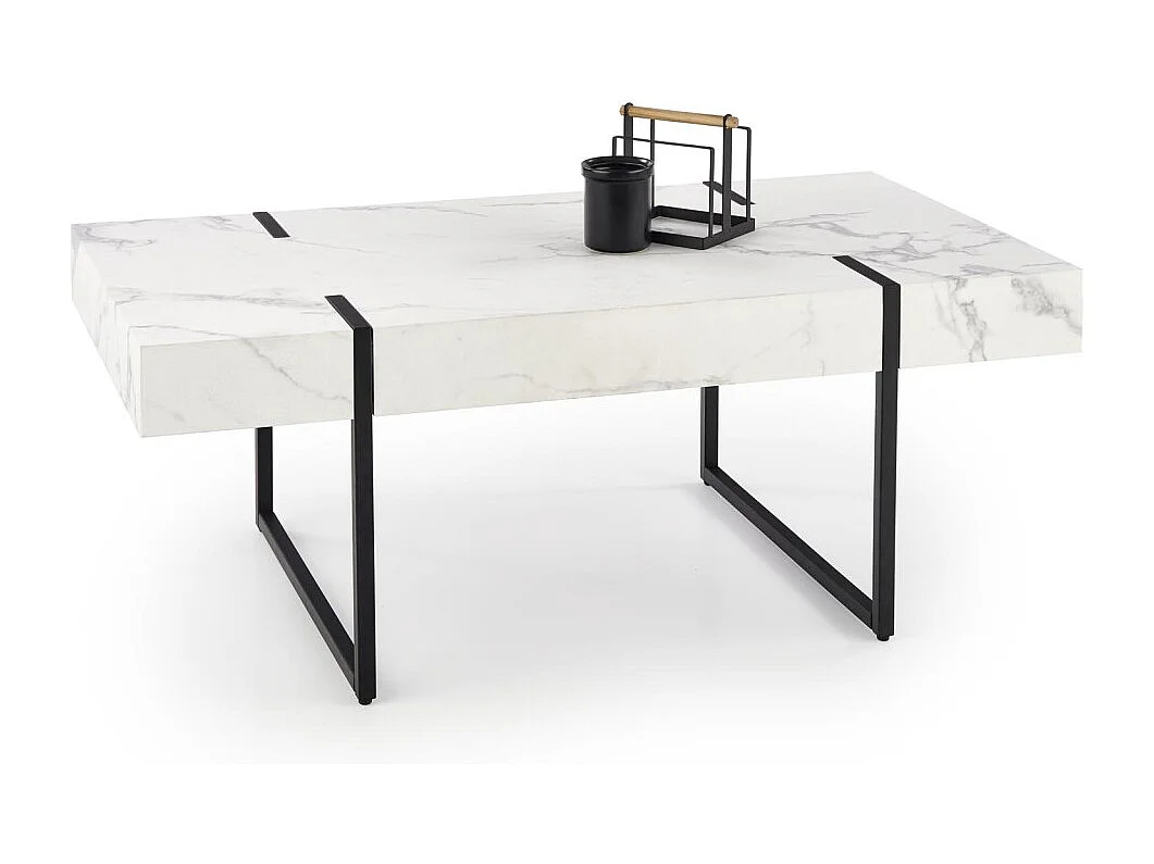 Tavolino Blanca/MDF/Acciaio/Bianco