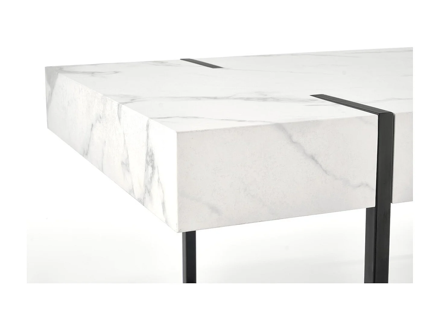 Tavolino Blanca/MDF/Acciaio/Bianco