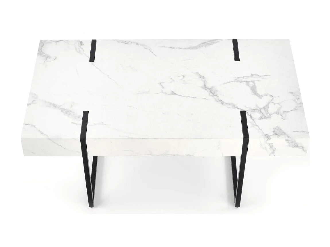 Tavolino Blanca/MDF/Acciaio/Bianco