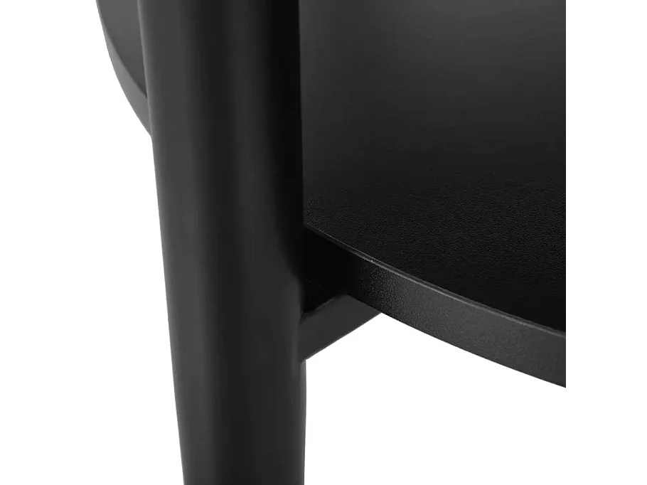 Table basse blanc effet marbre et noir 2 étages 60 cm ZENIX