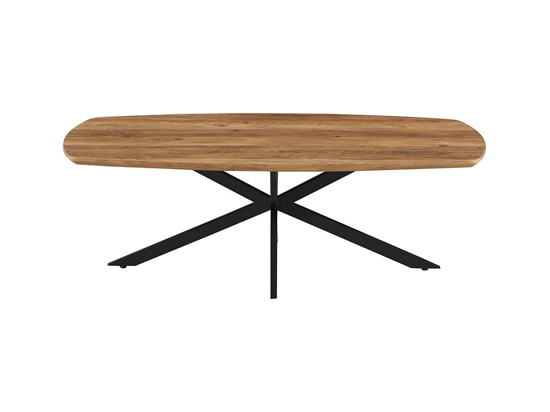 Table basse TUNIS – Coloris bois de manguier – Table basse rectangulaire 130x70 cm – MDF & métal – Design original