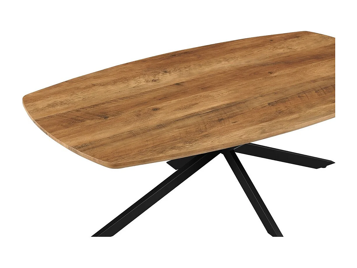Table basse TUNIS – Coloris bois de manguier – Table basse rectangulaire 130x70 cm – MDF & métal – Design original