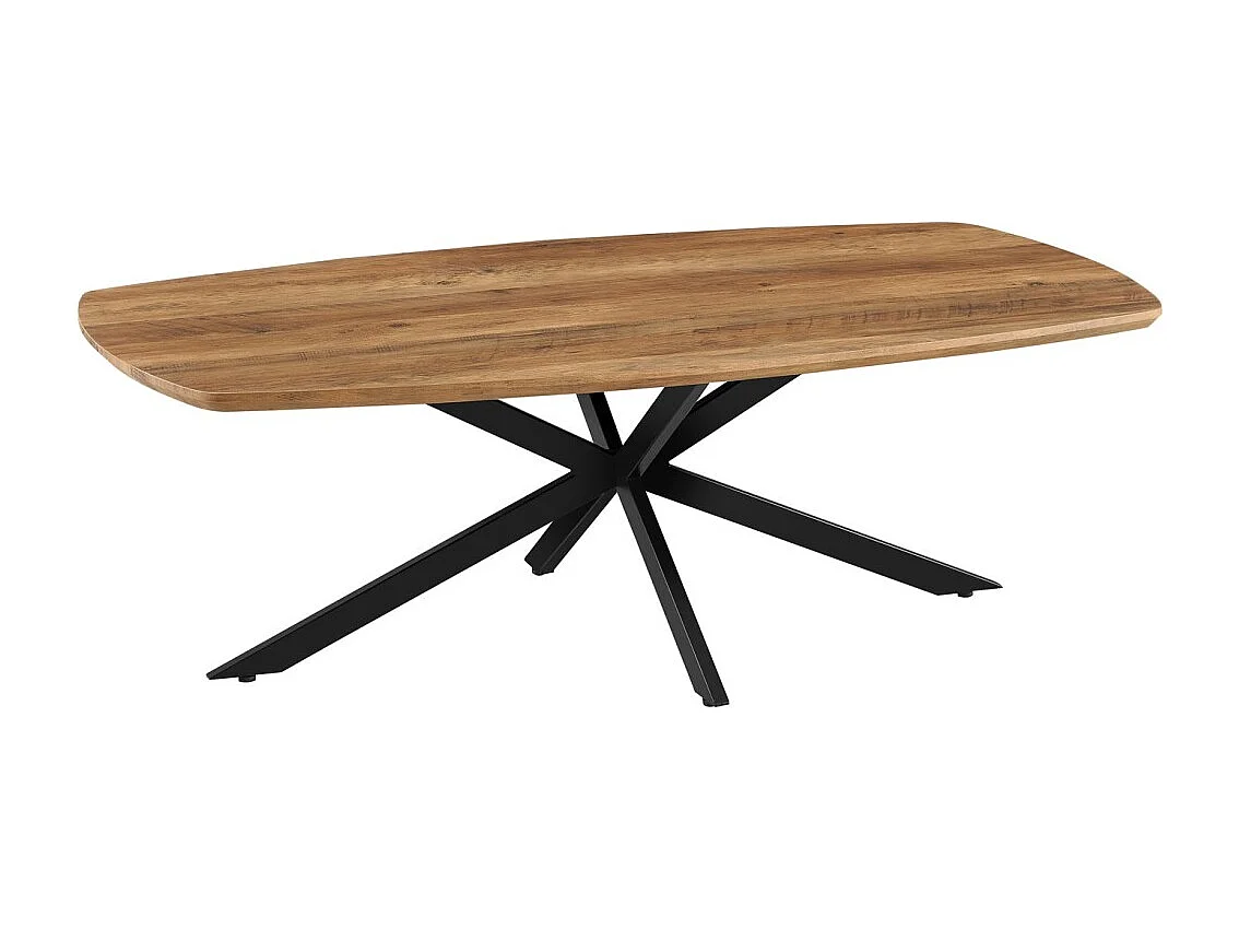 Table basse TUNIS – Coloris bois de manguier – Table basse rectangulaire 130x70 cm – MDF & métal – Design original