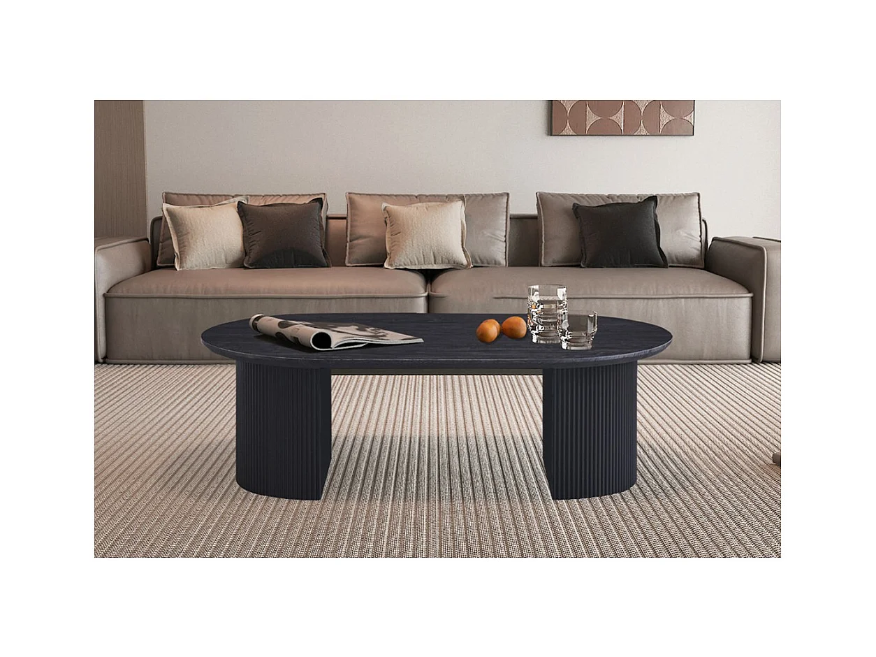 Mesa baja VAGOS – Color marrón oscuro – Mesa baja rectangular 120x70 cm – MDF – Diseño contemporáneo