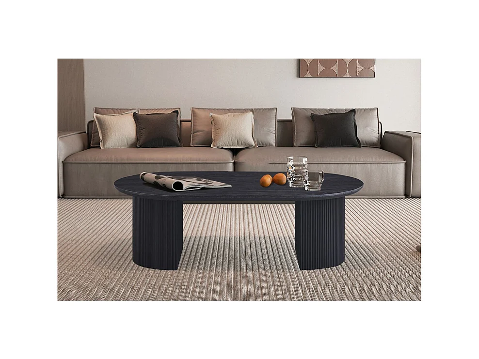 Table basse VAGOS – Coloris brun foncé – Table basse rectangulaire 120x70 cm – MDF – Design contemporain