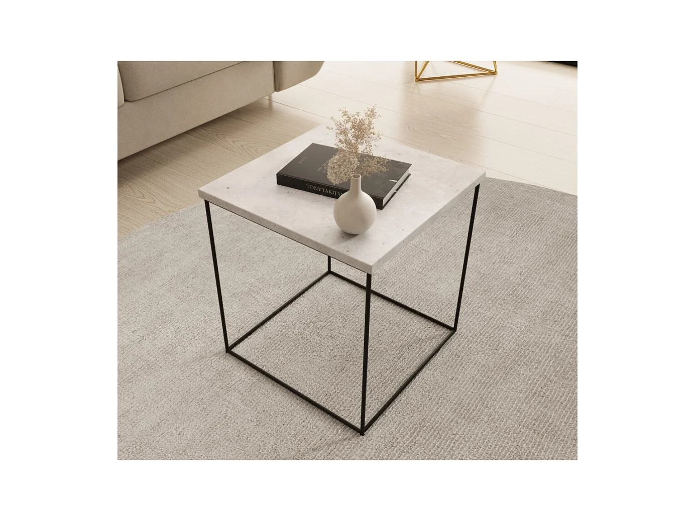 Table de canapé Arina/Métal/Contreplaqué/Gris