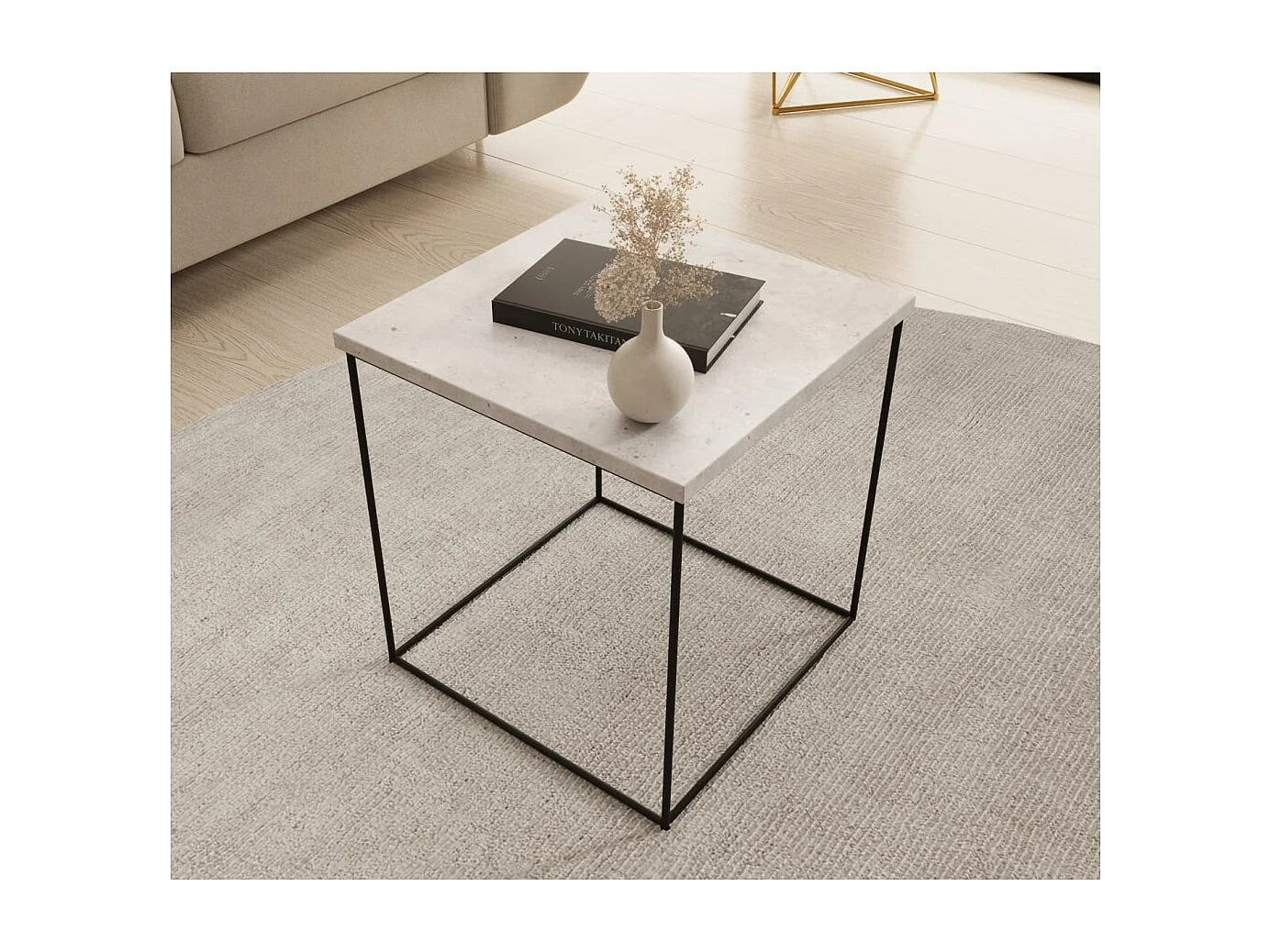 Table de canapé Arina/Métal/Contreplaqué/Gris