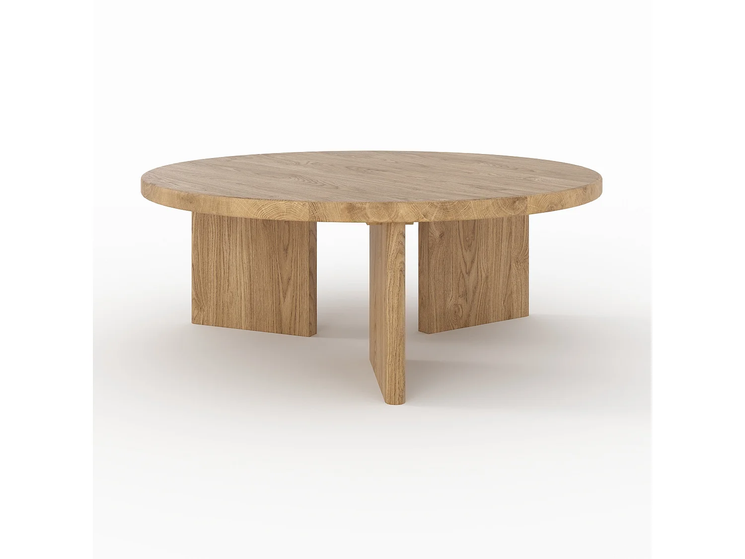 Mesa baja redonda de madera maciza de mindi - Galia
