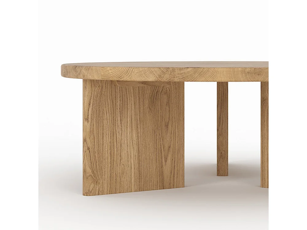 Mesa baja redonda de madera maciza de mindi - Galia