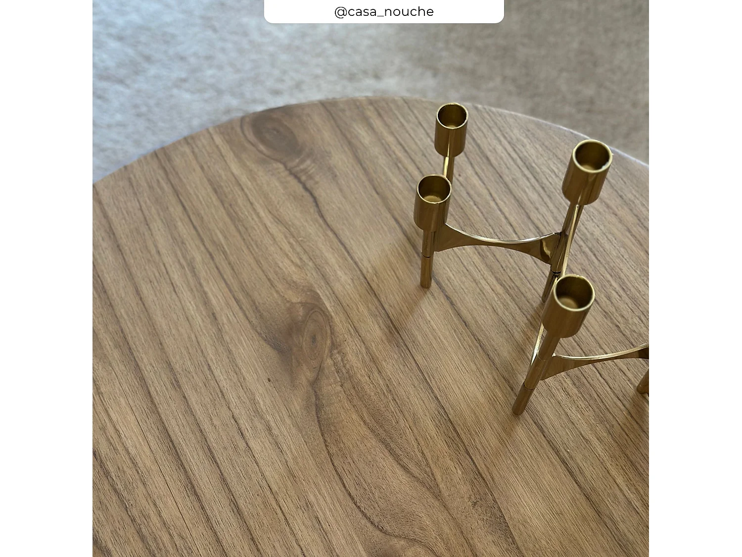 Mesa baja redonda de madera maciza de mindi - Galia