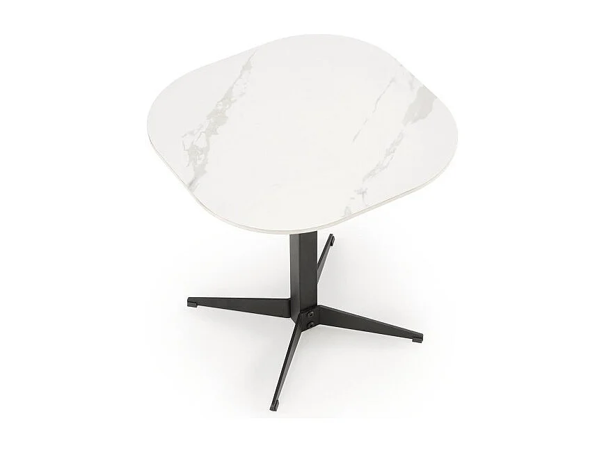 Tavolino Borna S/Effetto marmo/Metallo/Bianco