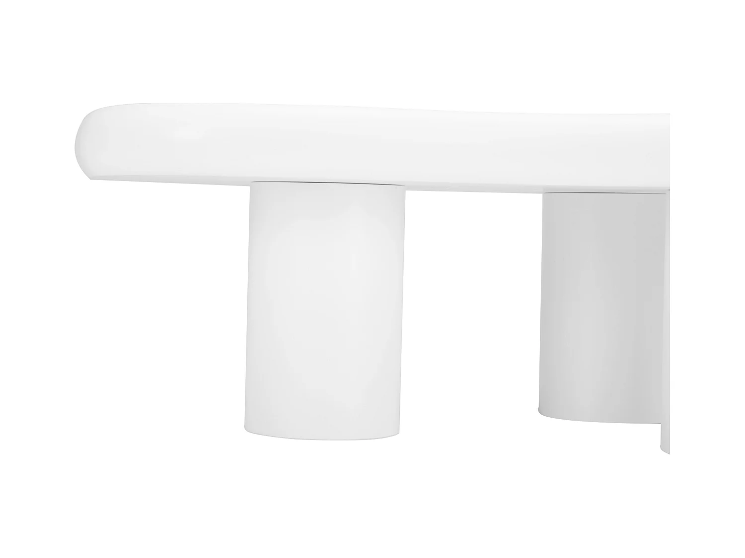 Nieregularny stolik kawowy w kształcie chmury - Biały stolik kawowy z blatem z płyty MDF i filcową podkładką - 97x67x32 cm