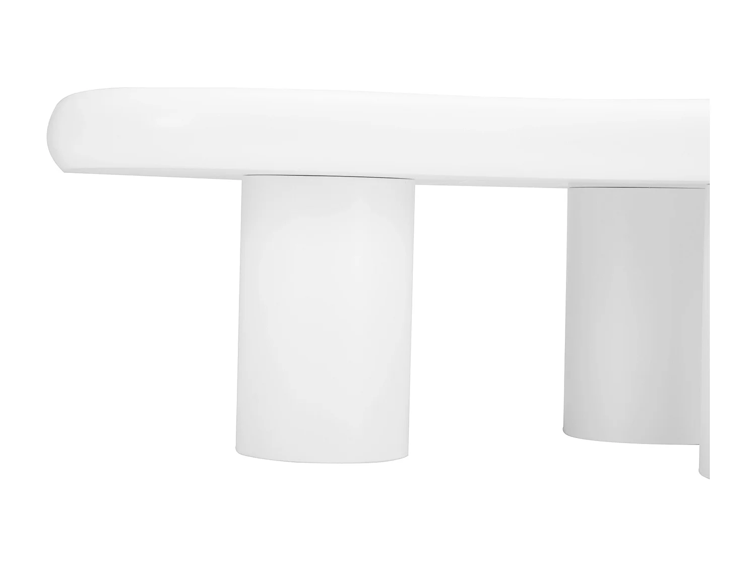 Table basse irrégulière en forme de nuage - Table basse blanche avec plateau en MDF et patin en feutre - 97x67x32cm
