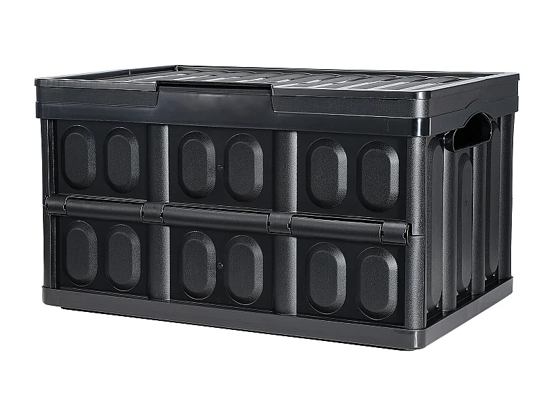 Lagerschränke Klappbar SucceBuy 45 L mit Deckeln, Set von 3, Stapelbare Container