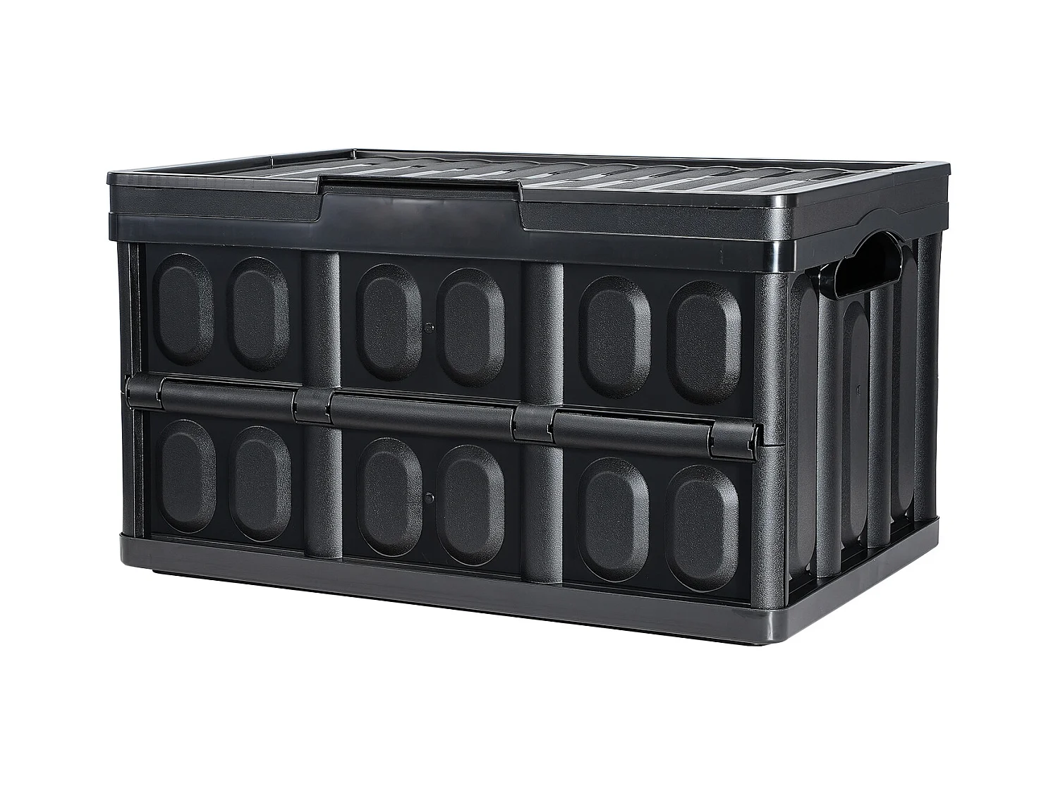 Bacs de Rangement Pliables SucceBuy 45 L avec Couvercles, Lot de 3, Conteneurs Empilables