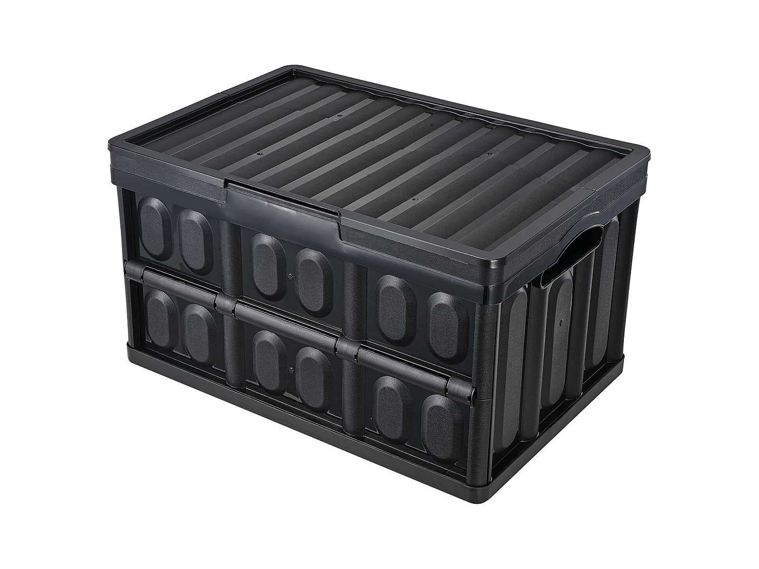 Bacs de Rangement Pliables SucceBuy 45 L avec Couvercles, Lot de 3, Conteneurs Empilables