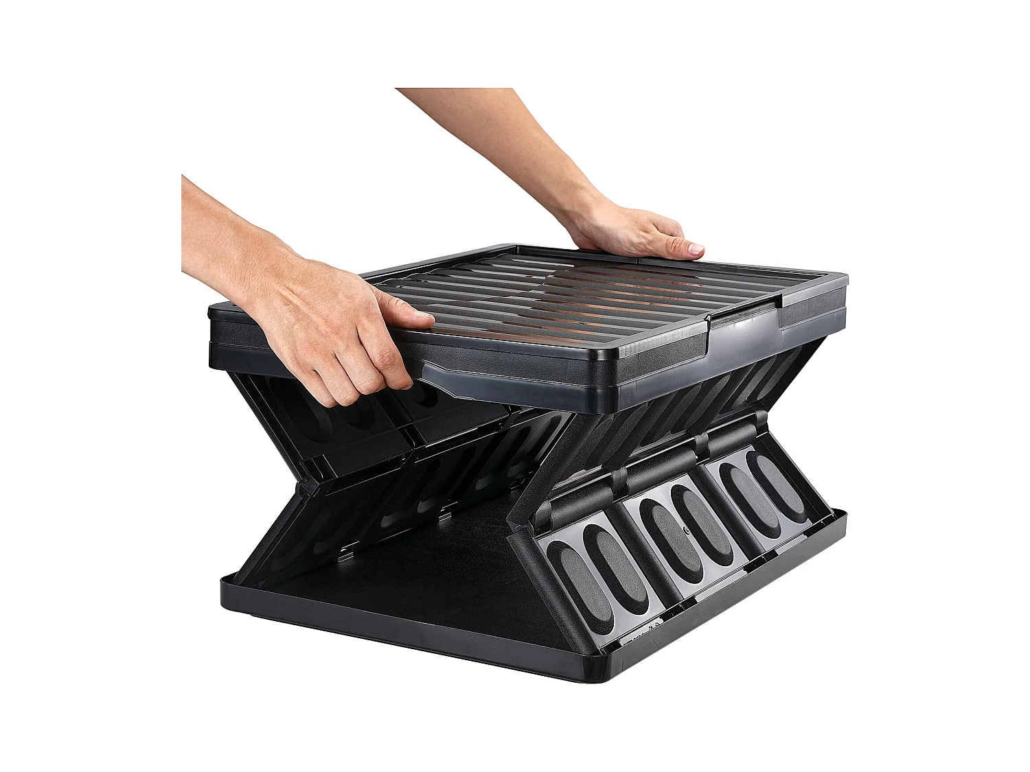 Bacs de Rangement Pliables SucceBuy 45 L avec Couvercles, Lot de 3, Conteneurs Empilables