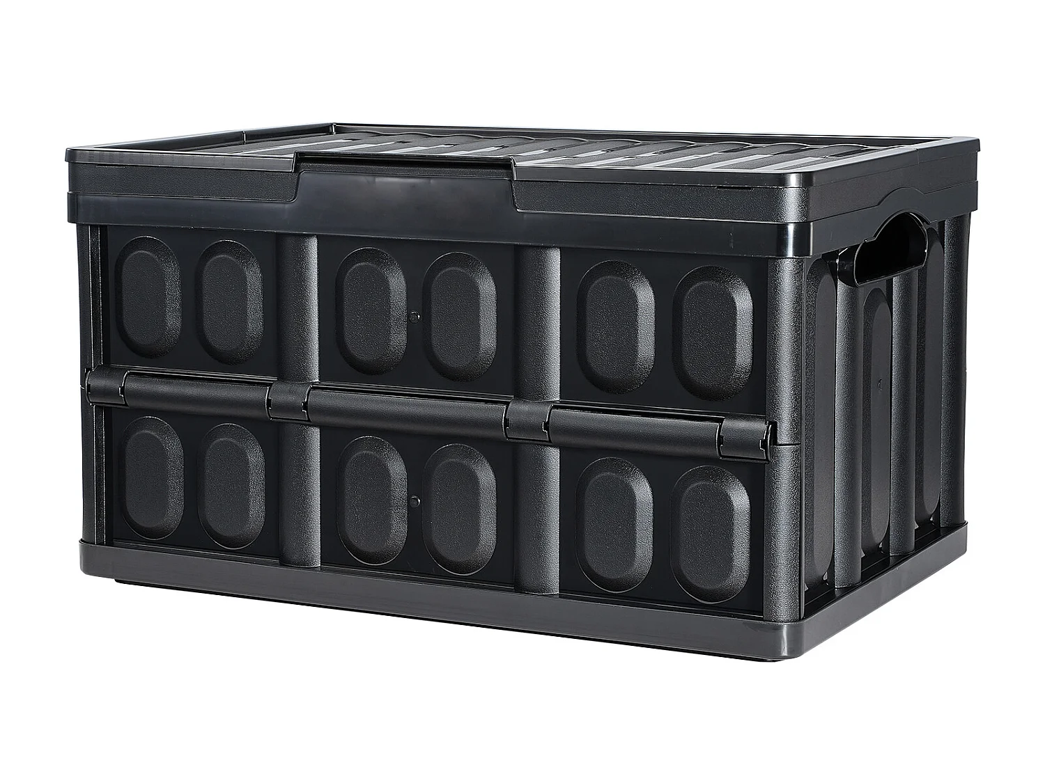 Bacs de Rangement Pliables SucceBuy 45 L avec Couvercles, Lot de 3, Conteneurs Empilables