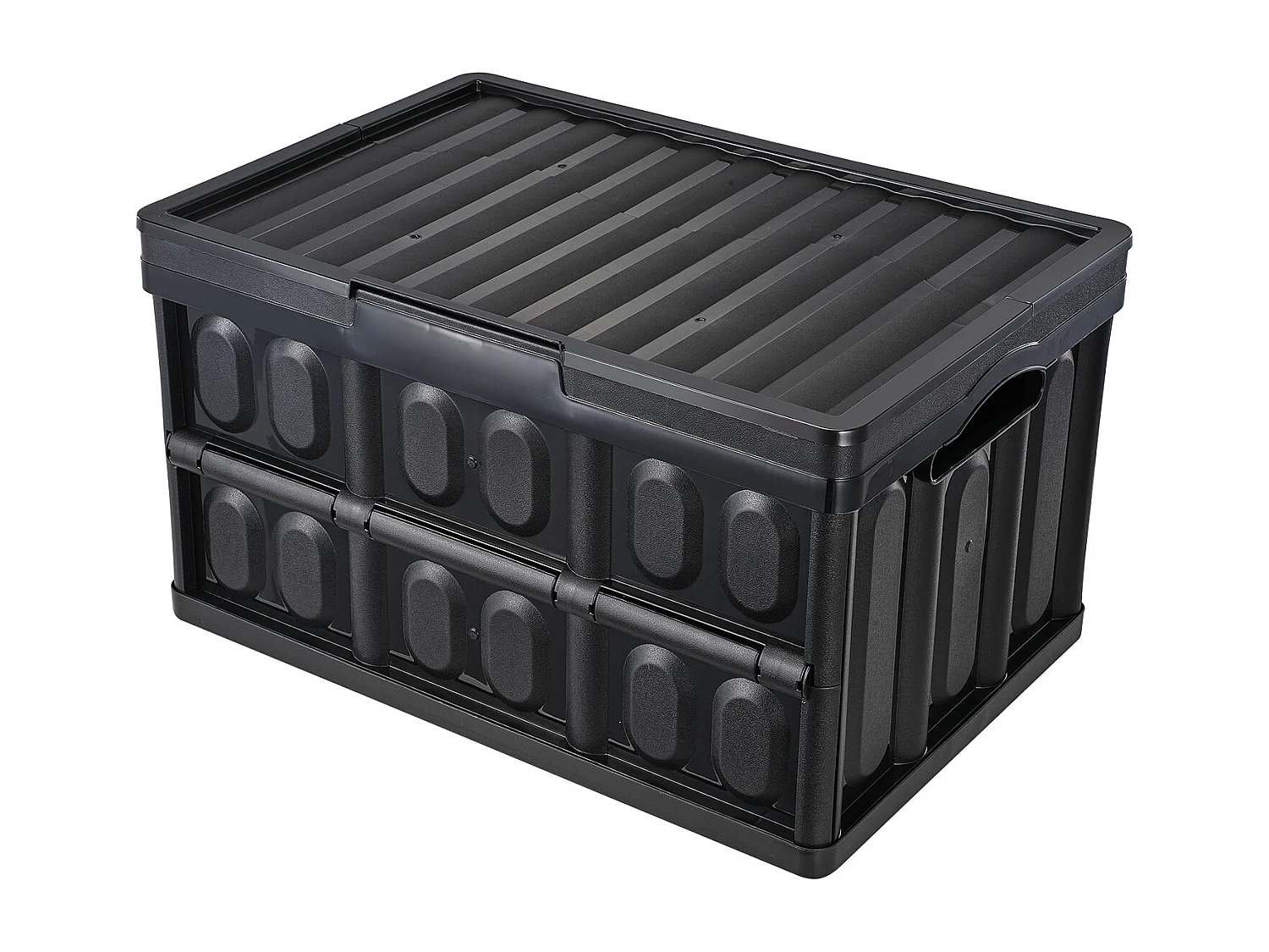 Bacs de Rangement Pliables SucceBuy 45 L avec Couvercles, Lot de 3, Conteneurs Empilables